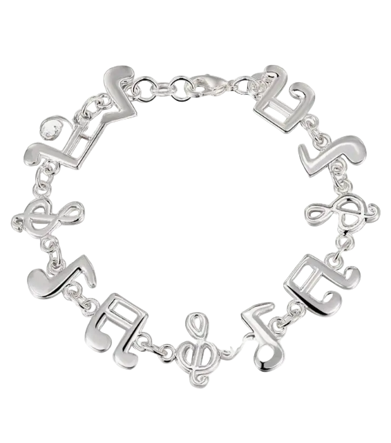 Music Note Bracelet - 925 Sterling Silver