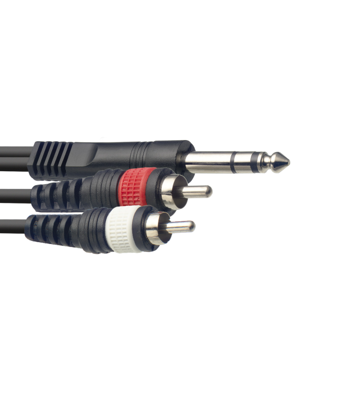 Stagg Y-Cable - 1/4" Male Jack - 2 x RCA Male - 10 ft.
