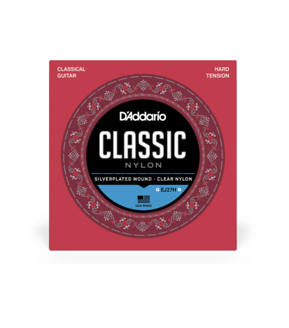 D'Addario EJ27H Hard Tension, Nylon Student Classical Guitar Strings