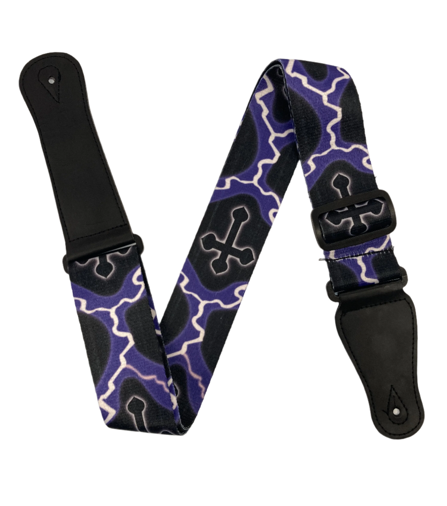 Polyester Guitar Strap - Lightning Cross