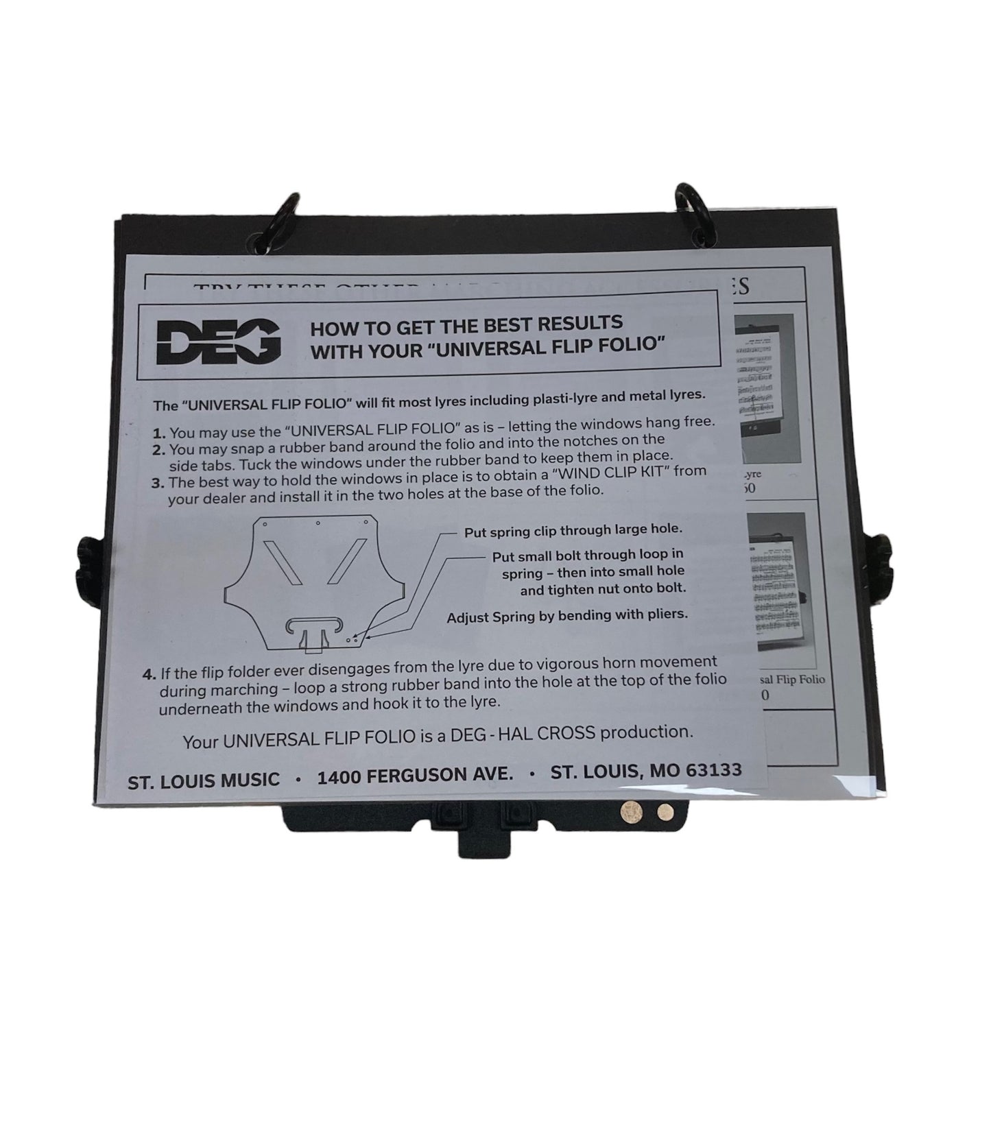 DEG Universal flip-folder for Marching Band