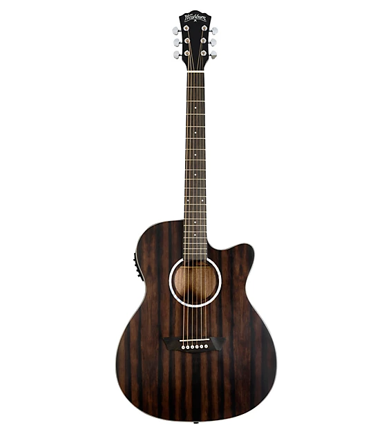 Washburn Deep Forest Grand Auditorium Cutaway A/E Guitar - Striped Ebony