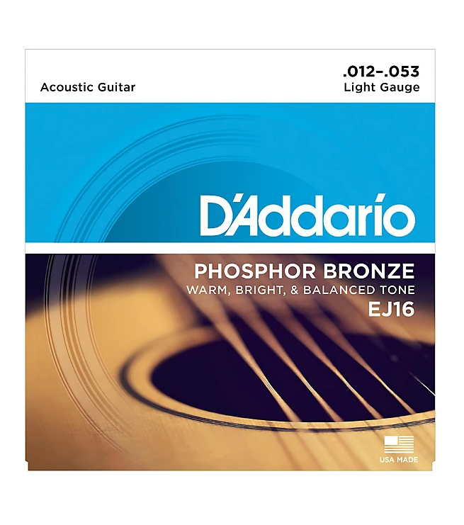 D'Addario EJ16 Phosphor Bronze Light Acoustic Guitar Strings