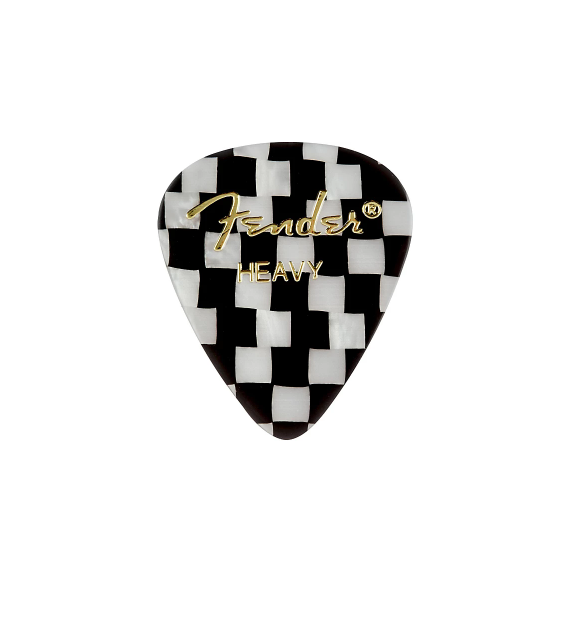 Fender 351 Shape Premium Picks, Checker Celluloid Heavy 12 Pack