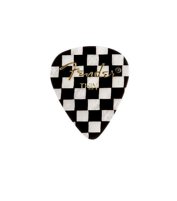 Fender 351 Shape Premium Picks, Checker Celluloid Heavy 12 Pack