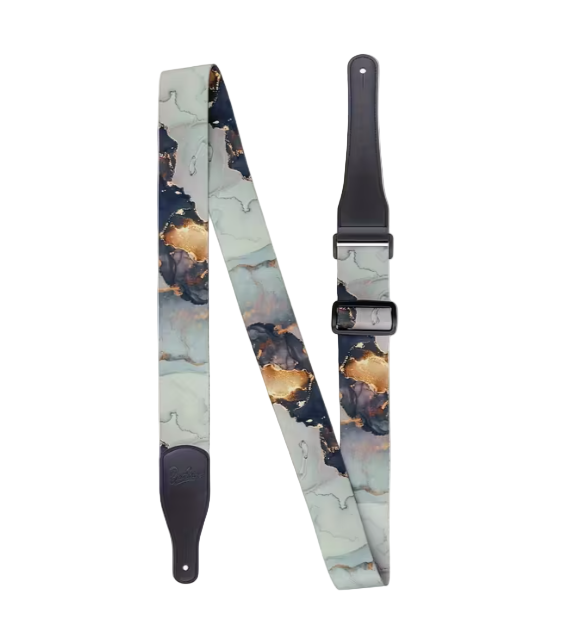 Polyester Guitar Strap - Gray Marble