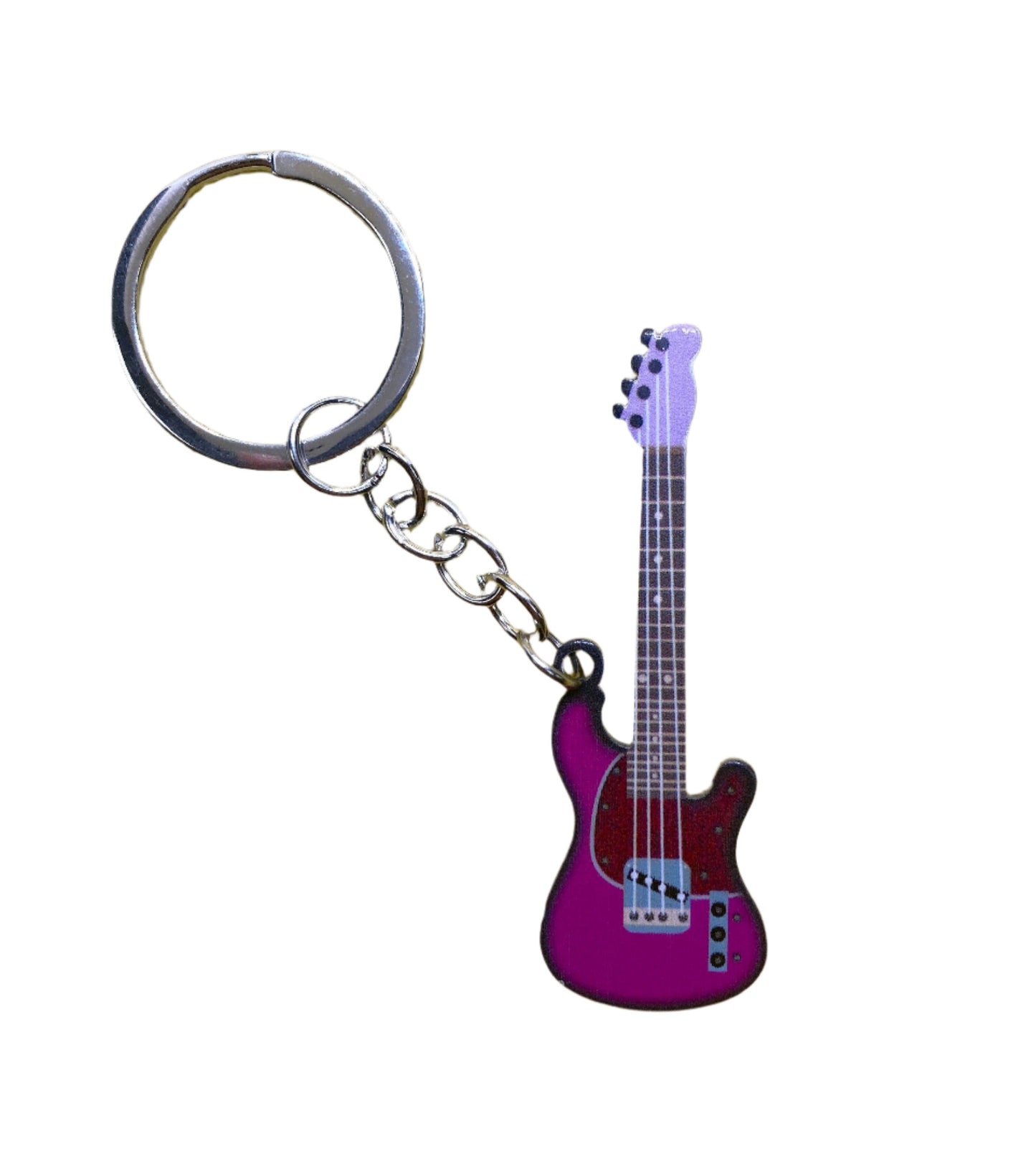 Bass Guitar Keychain - Purple