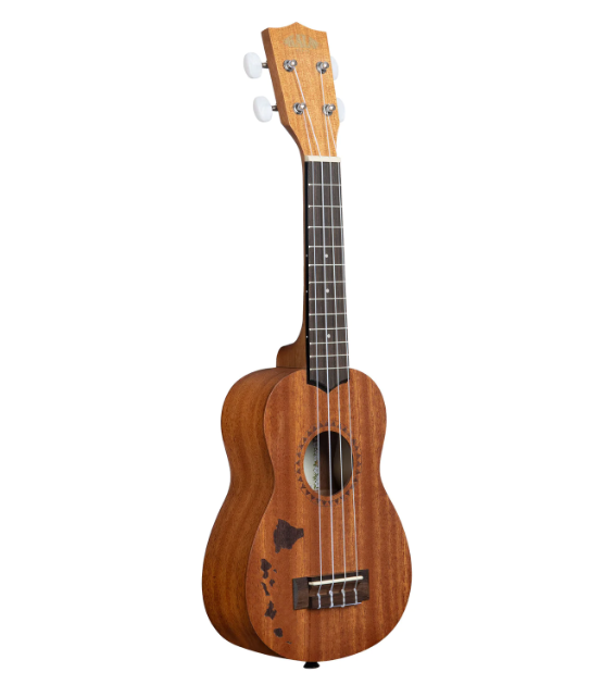 Kala Mahogany Soprano Ukulele with Hawaiian Islands