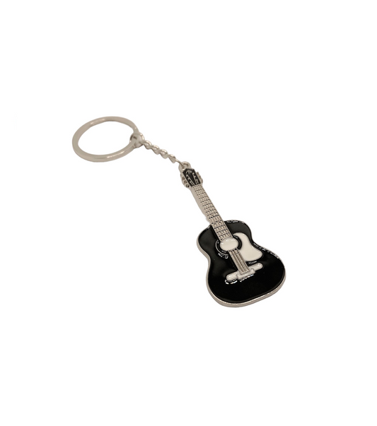 Acoustic Guitar Key Chain - Black