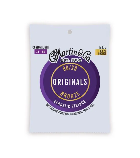 Martin MA175 80/20 Bronze Custom Light Original Acoustic Guitar Strings