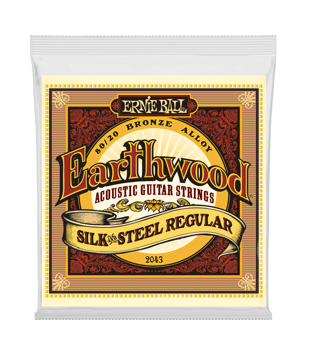 Regular Earthwood 80/20 Bronze Silk & Steel Acoustic Guitar Strings 13-56 Gauge 2043
