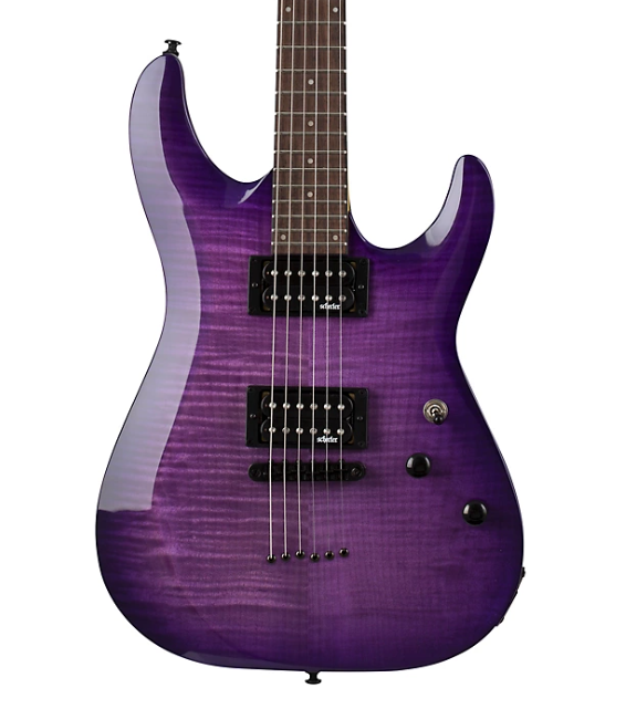 Schecter Research C-6 Elite Electric Guitar Transparent Purple Burst
