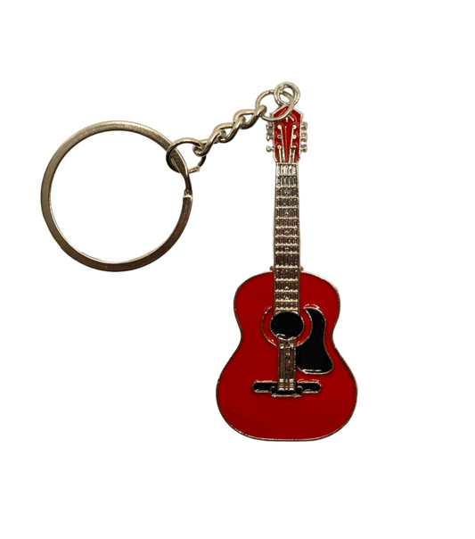 Acoustic Guitar Keychain - Red