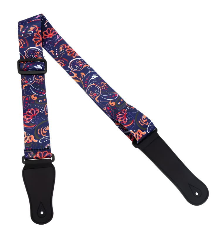 Polyester Guitar Strap - Boho Flowers