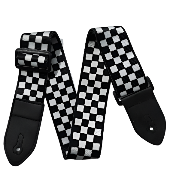 Polyester Guitar Strap - Checkered
