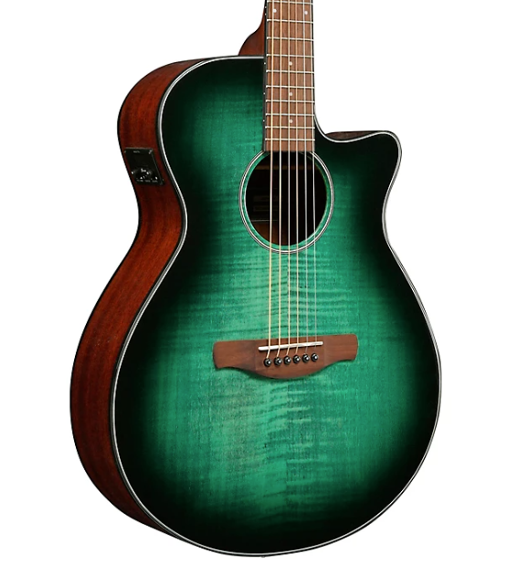 Ibanez AEG70 Flamed Maple Top Grand Concert A/E Guitar Emerald Burst