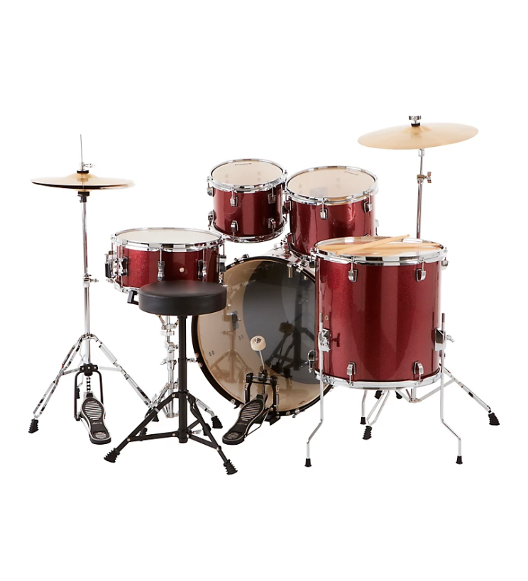 Ludwig BackBeat Complete 5-Piece Drum Set With Hardware and Cymbals Wine Red Sparkle