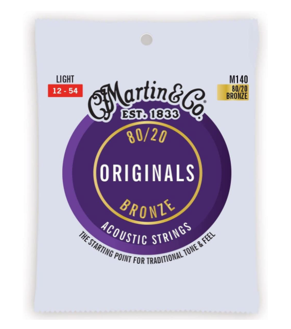 Martin M140 80/20 Bronze Light Original Acoustic Guitar Strings
