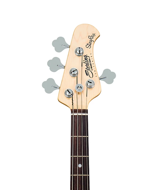 Sterling by Music Man StingRay Ray4 Electric Bass Satin Transparent Blue Black Pickguard