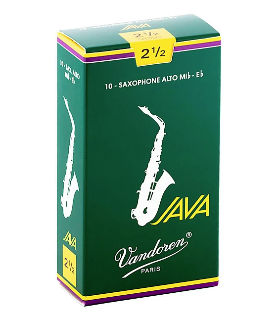 Vandoren JAVA Alto Saxophone Reeds - Box of 10 - Sizes 2.5-4