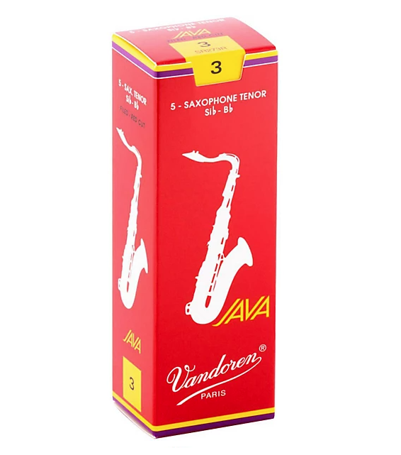 Vandoren JAVA Red Tenor Saxophone Reeds - Box of 5 - Sizes 2.5 - 3.5