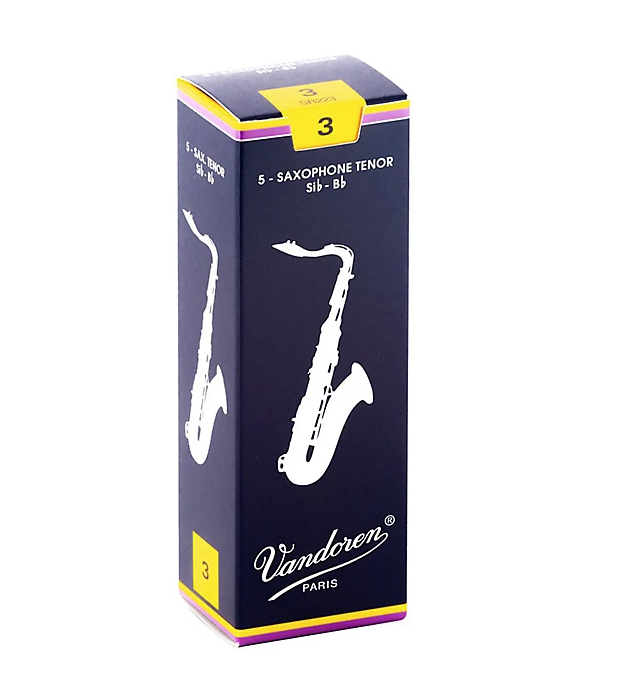 Vandoren Traditional Tenor Saxophone Reeds - Box of 5 - Sizes 2.5-4