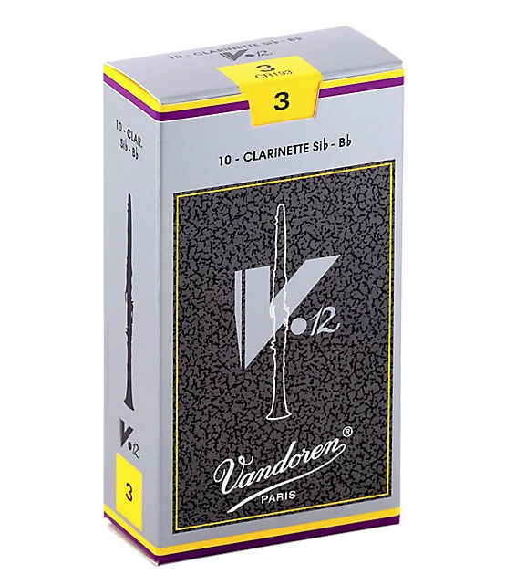 Vandoren V12 Clarinet Reeds - Box of 10 - Sizes 2.5-3.5