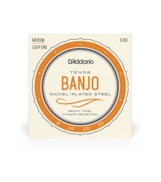 D'Addario EJ63 09-30 Medium Tenor Banjo Strings, Nickel