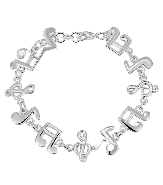 Music Note Bracelet - 925 Sterling Silver