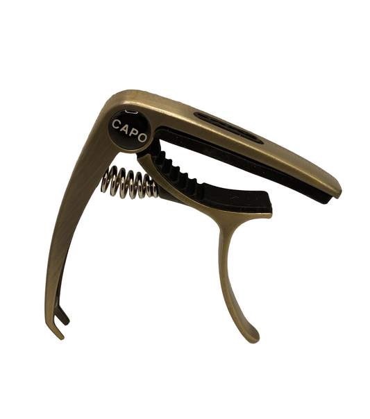 Capo w/ Pickholder - Brushed Brass
