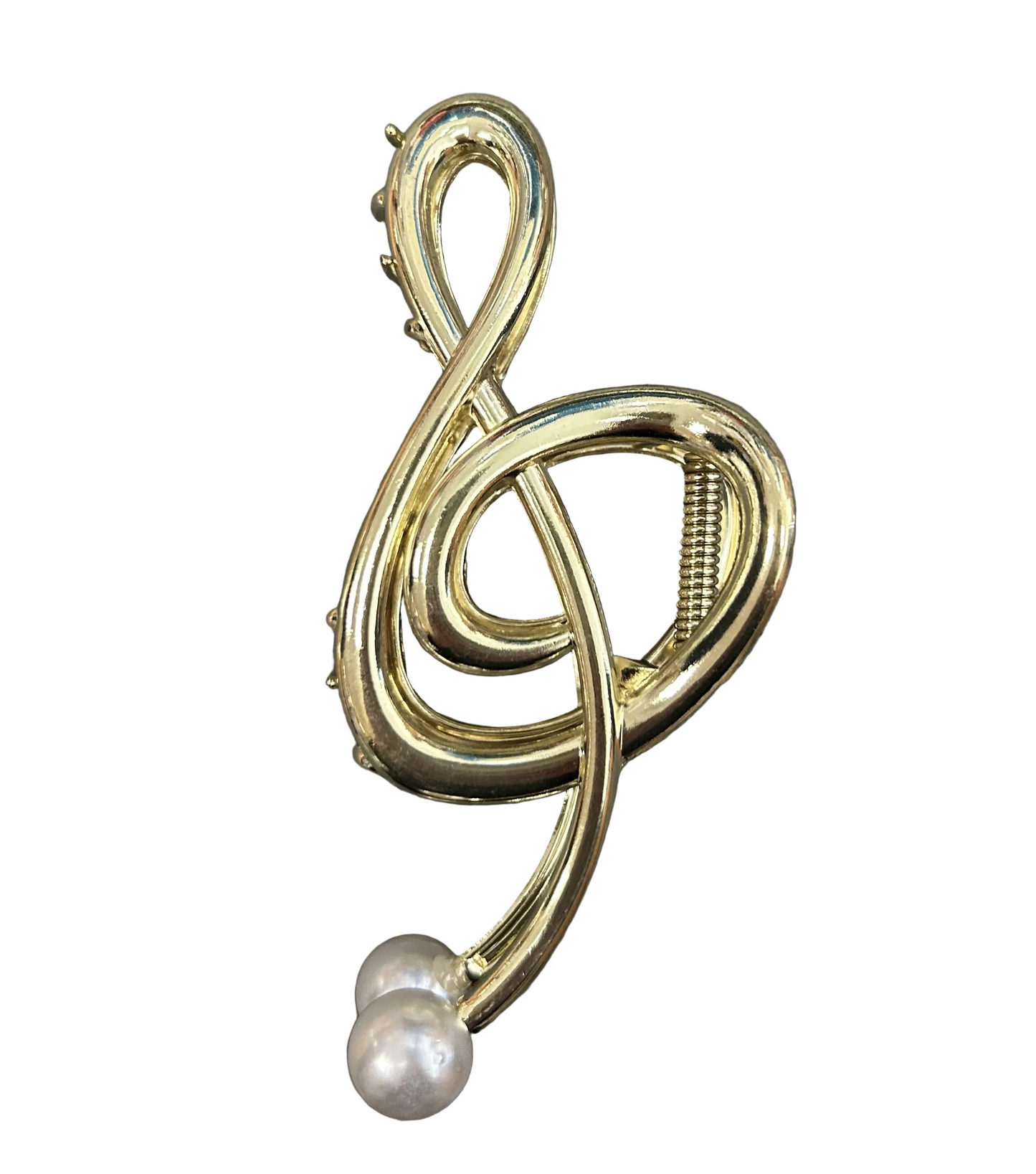 Treble Clef Hair Clip - Silver or Gold