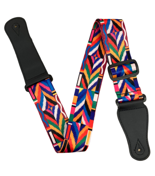 Polyester Guitar Strap - Multi-Colored Geometric