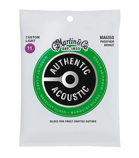 Martin MA535S Marquis Phosphor Bronze Custom Light Authentic Acoustic Silked Guitar Strings