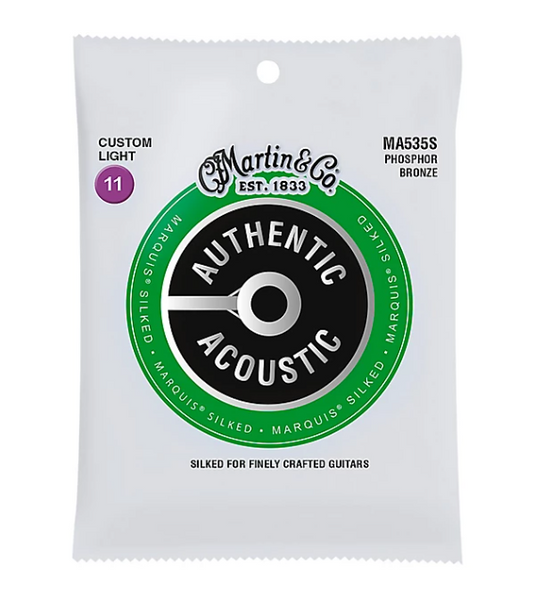 Martin MA535S Marquis Phosphor Bronze Custom Light Authentic Acoustic Silked Guitar Strings