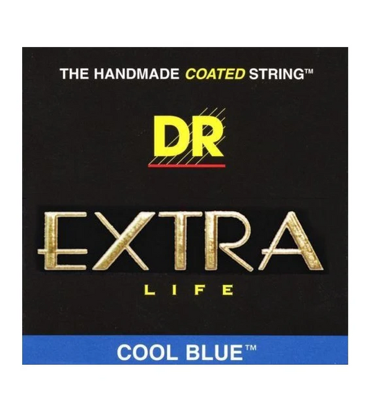 DR Extra Life Cool Blue Electric Guitar Strings 10-46