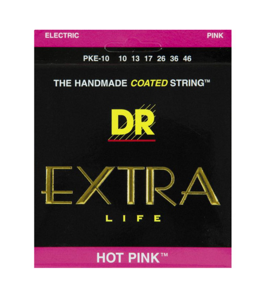 DR Extra Life Hot Pink Electric Guitar Strings