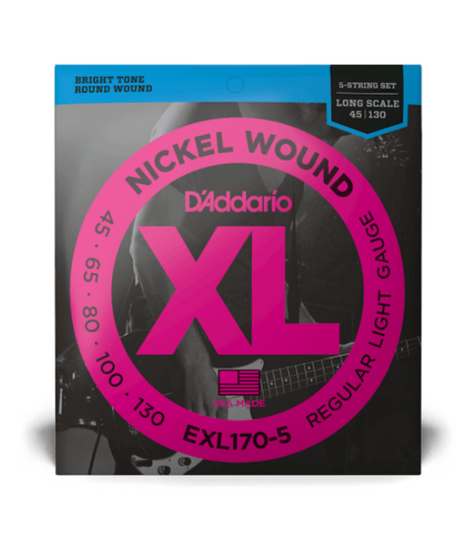 D'Addario EXL170-5 Regular Light 5-String, Long Scale 45-130