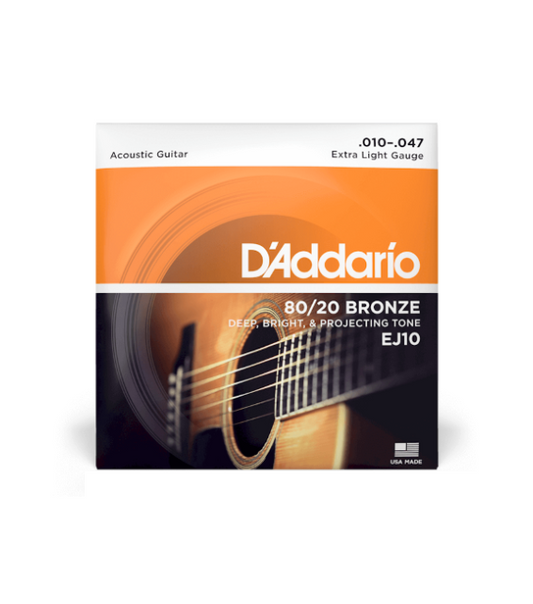 D'Addario EJ10 80/20 Acoustic Guitar Strings 10's