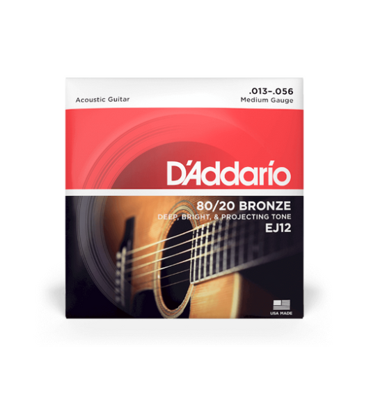 D'Addario EJ12 80/20 Acoustic Guitar Strings 13's