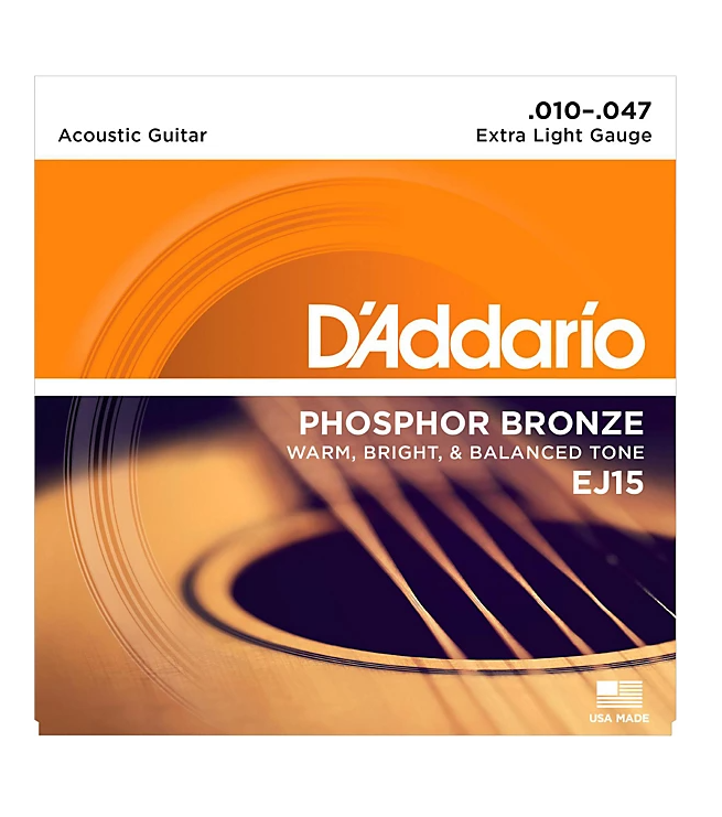 D'Addario EJ15 Phosphor Bronze Extra Light Acoustic Strings