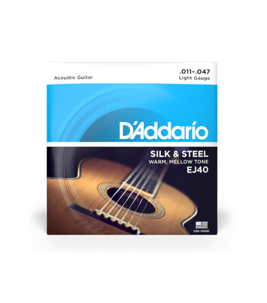 D'Addario 11-47 Light, Silk & Steel Acoustic Guitar Strings