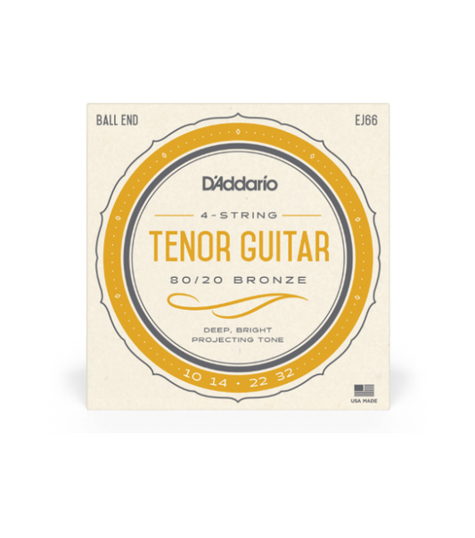 D'Addario EJ66 Tenor Guitar, 4-String, 80/20 Bronze