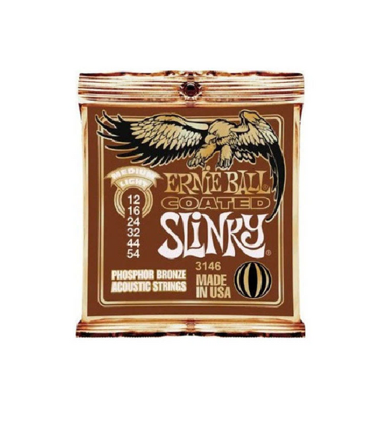 Ernie Ball Coated Slinky 12-54 Acoustic Guitar Strings Phosphor Bronze