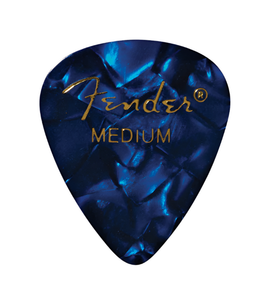 Fender Premium Celluloid Picks, 351 Shape -12 Pack - Blue Moto - Medium