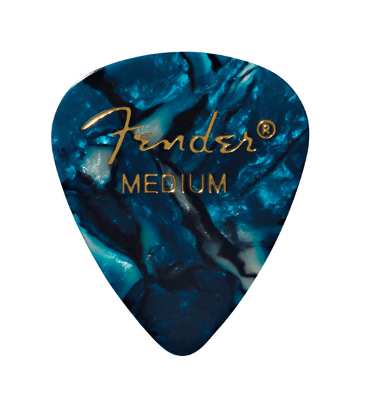 Fender Premium Celluloid Picks, 351 Shape -12 Pack - Ocean Turquoise - Medium