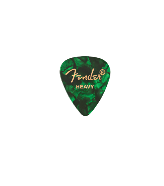 Fender Premium Celluloid Picks, 351 Shape 12 Pack - Green Moto