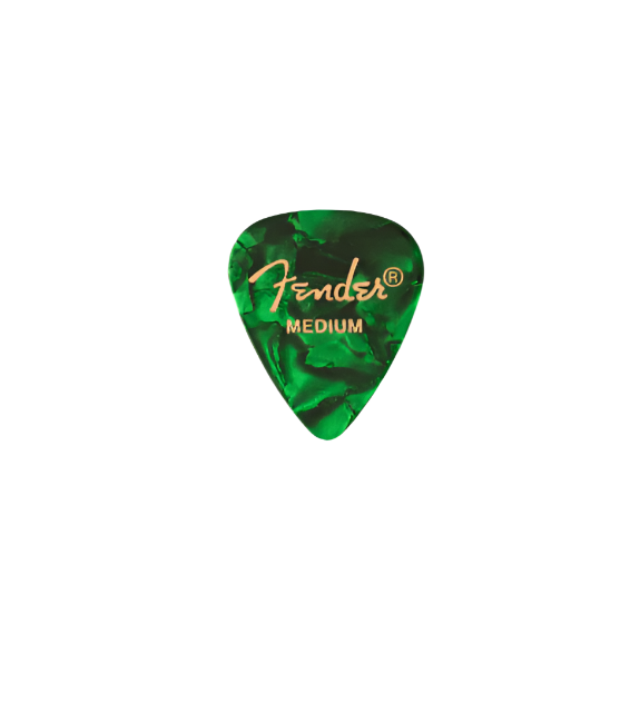 Fender Premium Celluloid Picks, 351 Shape 12 Pack - Green Moto