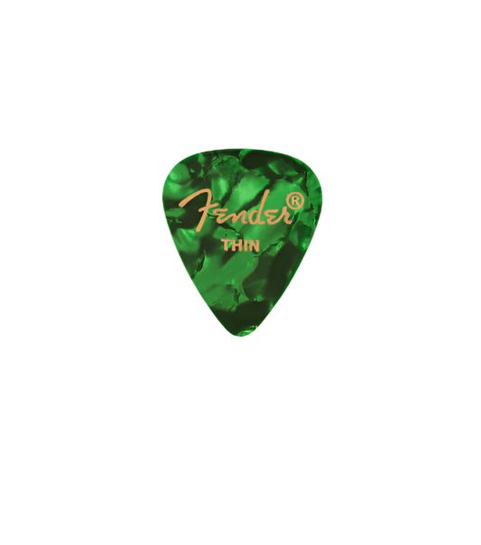 Fender Premium Celluloid Picks, 351 Shape 12 Pack - Green Moto