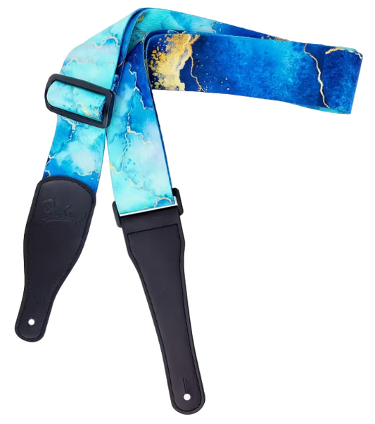 Polyester Guitar Strap - Blue Marble
