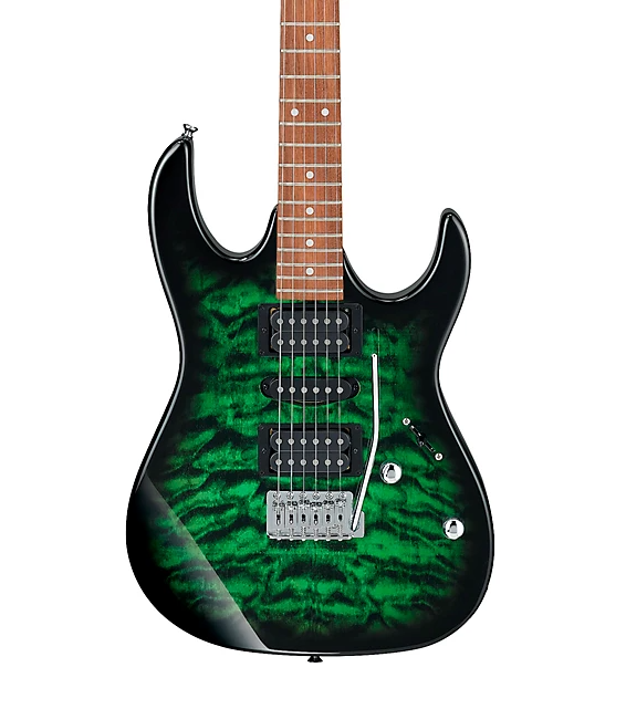 Ibanez GRX70QA GIO RX Series Electric Guitar Transparent Green Burst